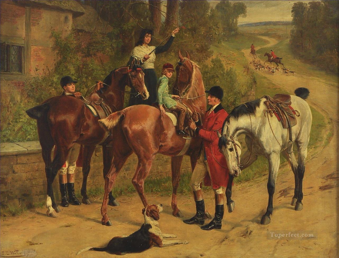 サミュエル・エドモンド・ウォーラーを出発するハンター ジャンル 狩猟油絵